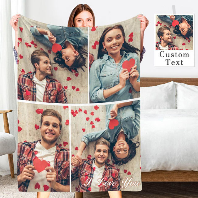 Picture of Custom photo blanket personalized couple blanket personalized couple everyday photo custom blanket