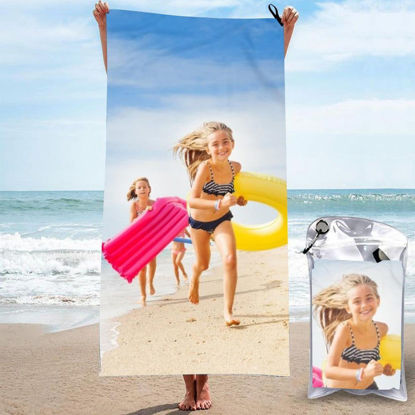 Picture of Custom Photo Beach Towel Personalized Beach Towel Custom Gift for Your Girlfriend