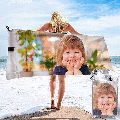 Bild von Personalisierte Handtuchverpackung Kundenspezifisches Foto-Strandtuch-Geschenk für Baby