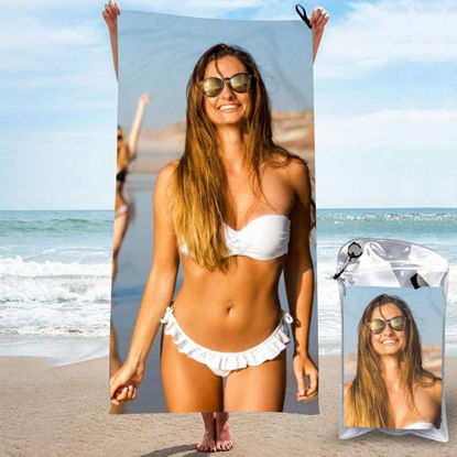 Picture of Personalized Bath Towels Custom Print Beach Towels Quick-dry Ultrafine Fiber for Her Sexy Women