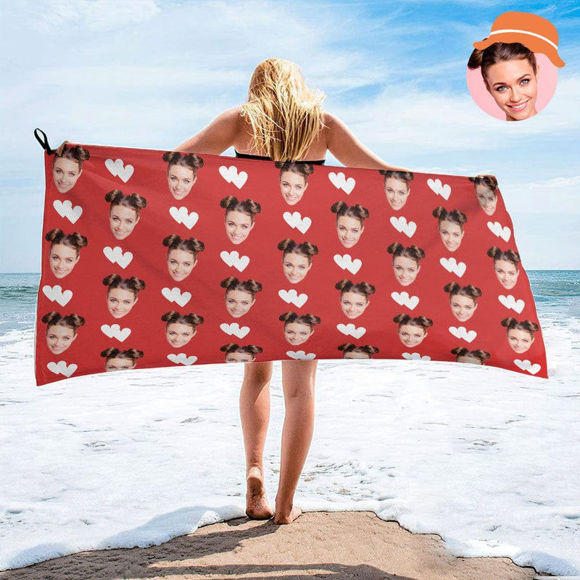 Imagen de Toalla de foto personalizada Regalo de toalla personalizado para su amor Corazón