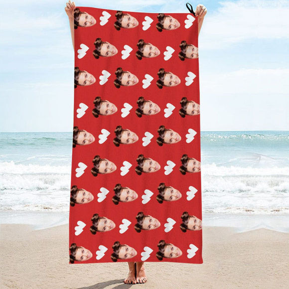 Imagen de Toalla de foto personalizada Regalo de toalla personalizado para su amor Corazón