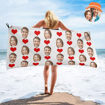 Bild von Personalisiertes Foto-Tuch Benutzerdefinierte Strandtücher Geschenk für Paare