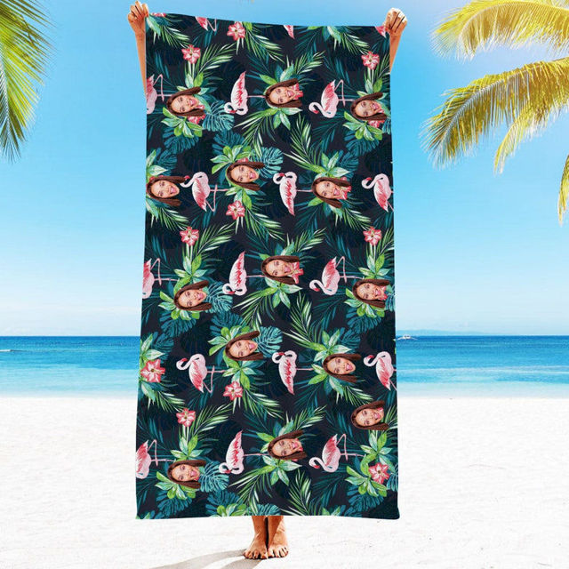 Picture of Personalized Beach Towels with Photo Custom Beach Towel Summer Gift