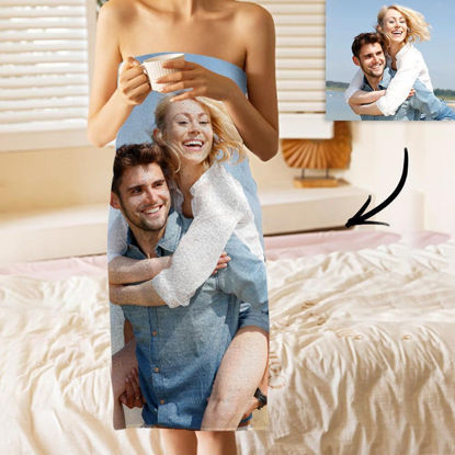 Picture of Custom Photo Bath Towels Beach Towels Ultrafine Fiber for Couple