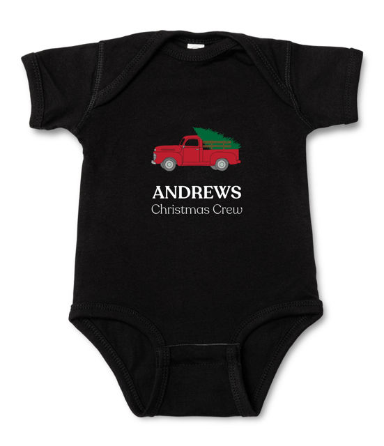 Picture of Custom Baby Clothing Personalized Baby Onesies Infant Bodysuit with Personalized Name Short-Sleeve - Christmas Crew