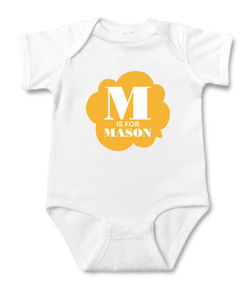 Picture of Custom Baby Clothing Personalized Baby Onesies Infant Bodysuit with Personalized Name & Color Short-Sleeve - IS FOR