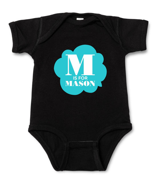 Picture of Custom Baby Clothing Personalized Baby Onesies Infant Bodysuit with Personalized Name & Color Short-Sleeve - IS FOR