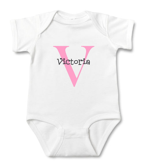 Bild von Benutzerdefinierte Babykleidung Personalisierte Baby Onesies Säuglingsbodysuit mit personalisiertem Namen und Farbe Kurzarm