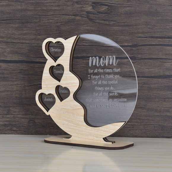 Picture of Personalized Family Love Heart Rustic Ornament - Best Gift for Mother's Day