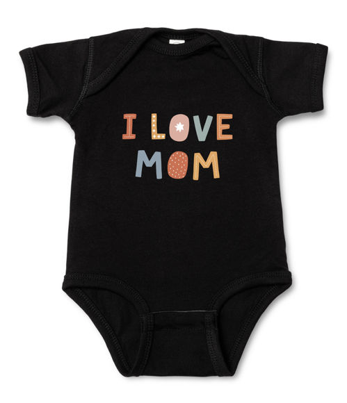 Imagen de Ropa de bebé personalizada Onesies de bebé personalizados Body infantil con manga corta de color personalizado - I LOVE MOM