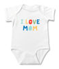 Picture of Custom Baby Clothing Personalized Baby Onesies Infant Bodysuit with Personalized Color Short-Sleeve - I LOVE MOM