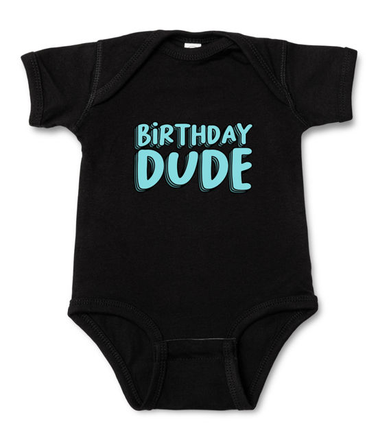 Picture of Custom Baby Clothing Personalized Baby Onesies Infant Bodysuit with Personalized Color Short-Sleeve - BIRTHDAY DUDE