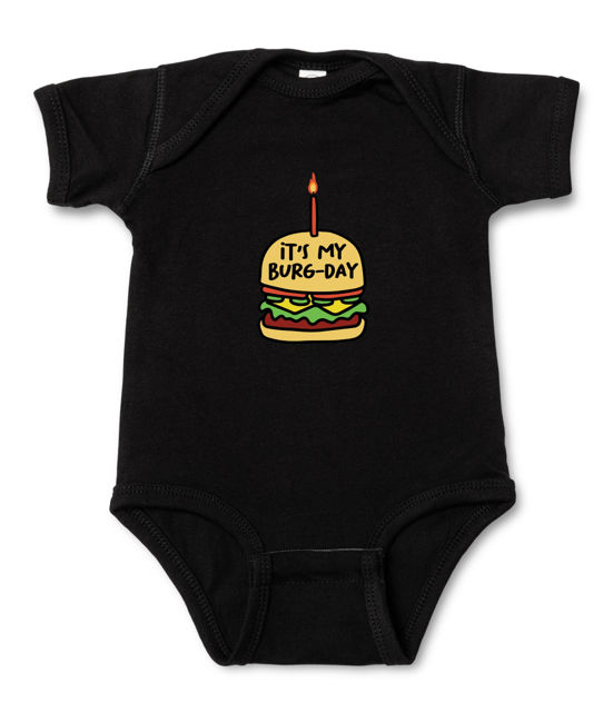 Picture of Custom Baby Clothing Personalized Baby Onesies Infant Bodysuit with Personalized Color Short-Sleeve - Hamburger