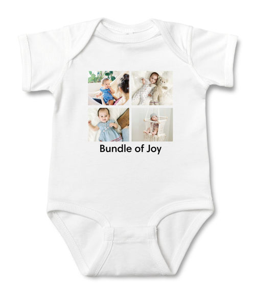 Picture of Custom Baby Clothing Personalized Baby Onesies Infant Bodysuit with Personalized Photos & Text Short-Sleeve