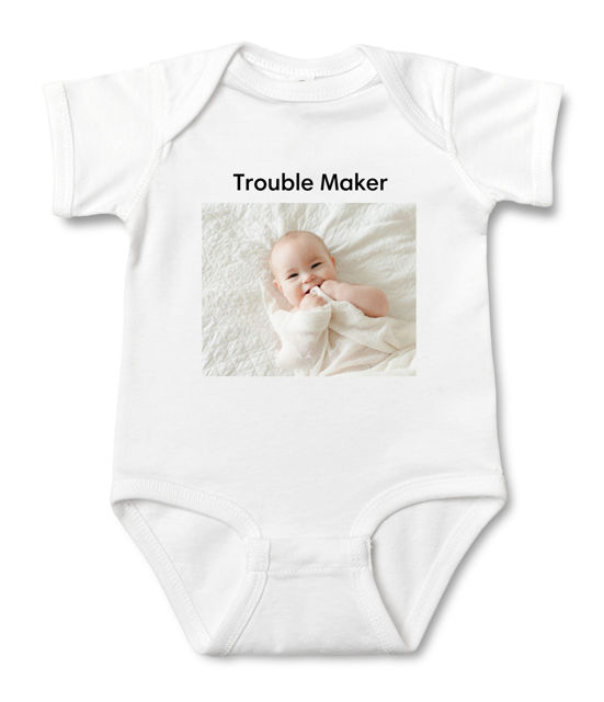 Picture of Custom Baby Clothing Personalized Baby Onesies Infant Bodysuit with Personalized Text & Photo Short-Sleeve