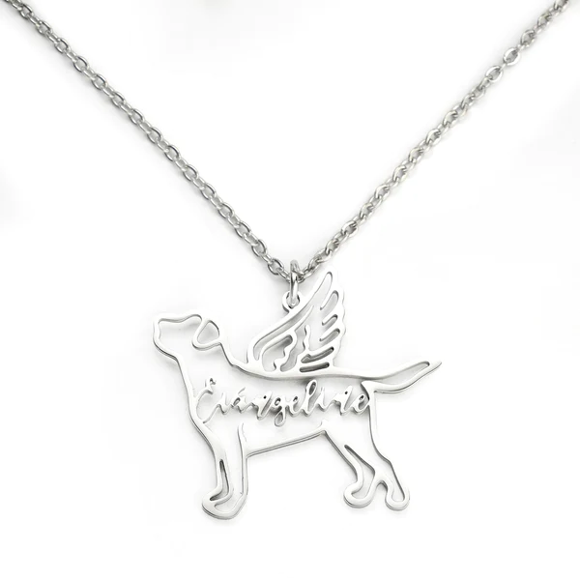 Imagen de Collar con nombre personalizado de plata de ley 925 con mascota - Personalizar con cualquier nombre