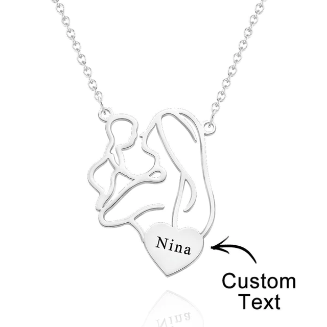 Picture of 925 Sterling Silver Personalized Name Necklace with Mom