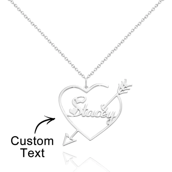 Imagen de Collar con nombre personalizado de plata de ley 925 con corazón de amor