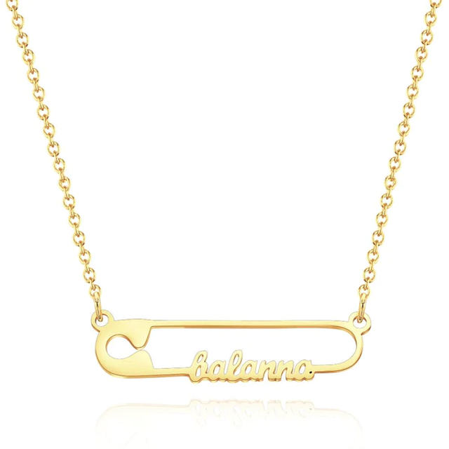 Picture of 925 Sterling Silver Personalized Name Necklace with Paper Clip