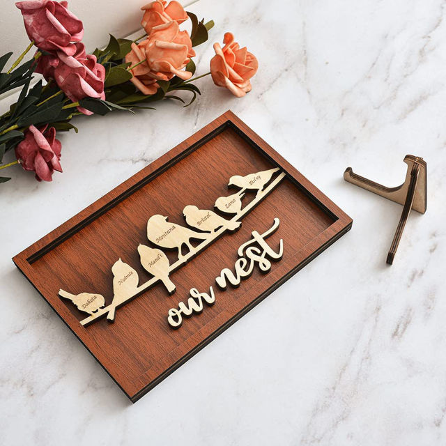 Picture of Personalized Family Name Board Wood Rustic Ornament - Our Nest