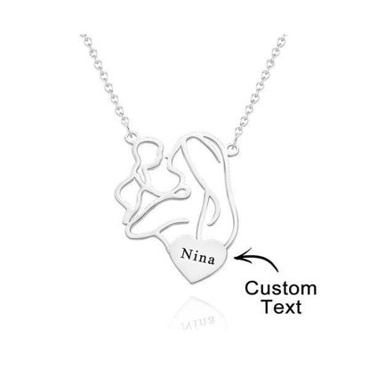Picture of 925 Sterling Silver Personalized Name Necklace with Mom