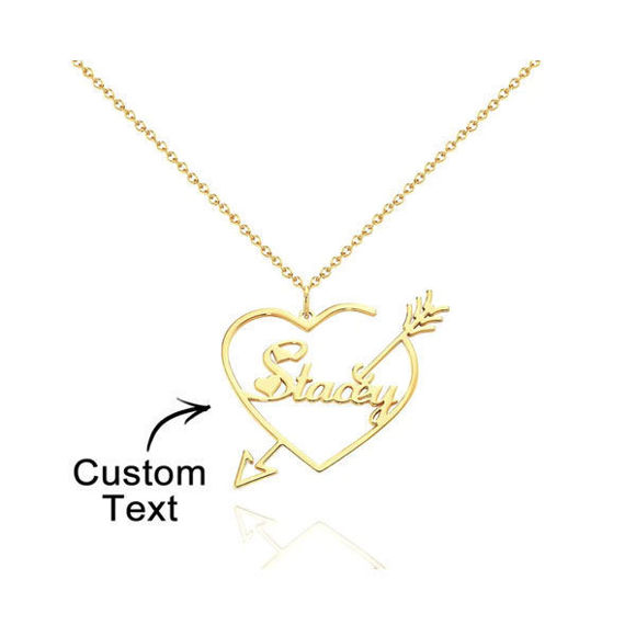 Imagen de Collar con nombre personalizado de plata de ley 925 con corazón de amor