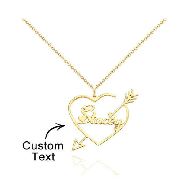 Picture of 925 Sterling Silver Personalized Name Necklace with Love Heart