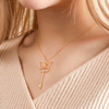 Image de Collier Prénom Personnalisé en Argent Sterling 925 - Collier Prénom Personnalisé | Collier Prénom Personnalisé Avec Clé Papillon