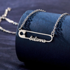 Image de Collier Prénom Personnalisé en Argent Sterling 925 - Collier Prénom Personnalisé | Collier Prénom Personnalisé Avec Clé Papillon avec Trombone