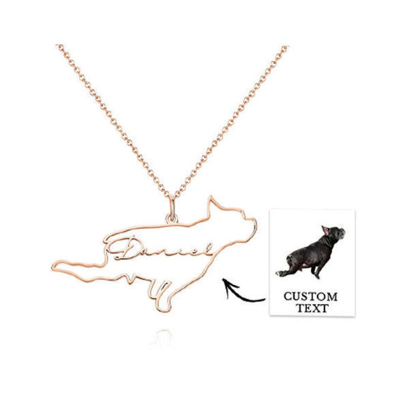 Image de Collier Prénom Personnalisé en Argent Sterling 925 - Collier Prénom Personnalisé | Collier Prénom Personnalisé Avec Votre Animal De Compagnie