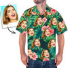 Imagen de Foto personalizada cara estilo hawaiano flores rojas vestido largo y camisa a juego familiar - camisetas de fiesta en la playa como los mejores regalos de vacaciones de verano