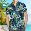 Bild von Benutzerdefiniertes Logo Hawaiian Shirts Blätter & Blütenblatt Aloha Beach Shirt für Männer