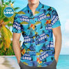 Imagen de Logotipo personalizado Camisas hawaianas Montañas Camisa personalizada Aloha Beach para hombres