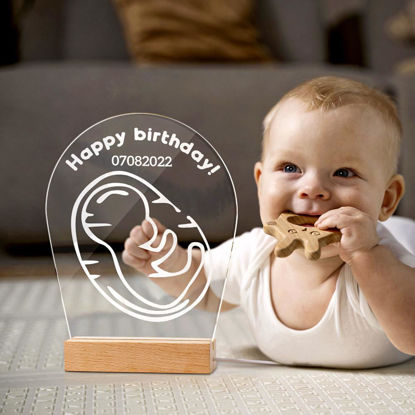Bild von Baby-Geburtstags-Nachtlicht mit unregelmäßiger Form – personalisiert mit individuellem Text