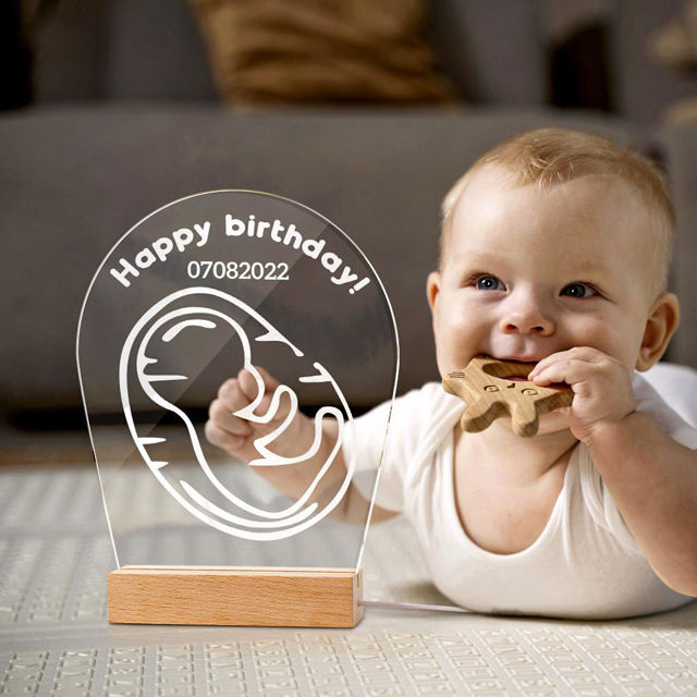 Picture of Baby Birthday Night Light with Irregular Shape - Personalized It with Custom Text