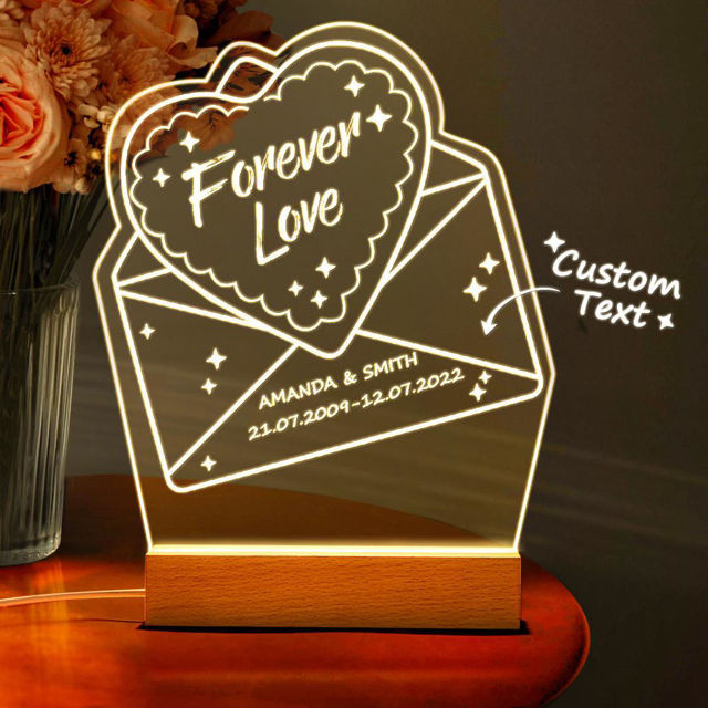Picture of Love Mail Night Light with Irregular Shape - Personalized It with Custom Text