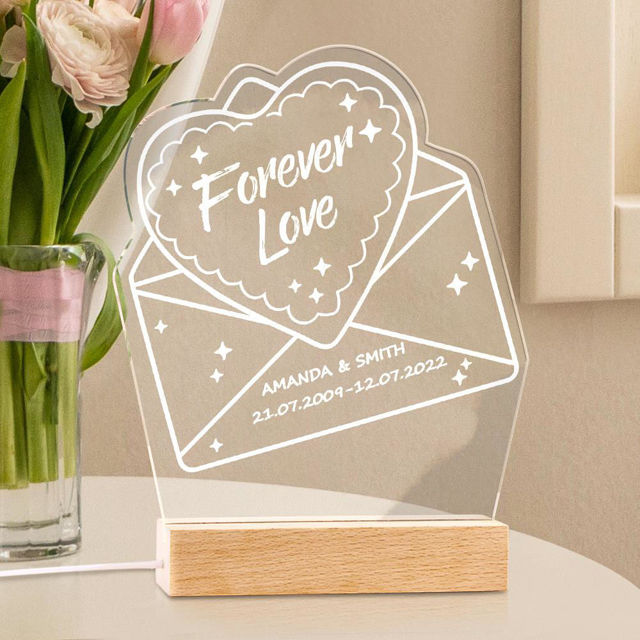 Picture of Love Mail Night Light with Irregular Shape - Personalized It with Custom Text