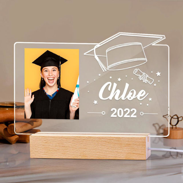 Picture of Custom Photo Night Light With Personalized Text Best Gift For Graduation Gift