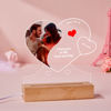 Imagen de Luz de noche con foto personalizada con texto personalizado El mejor regalo para el regalo del día de San Valentín