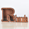 Image de Tirelire personnalisée en bois avec nom pour enfants - Grandes tirelires personnalisées 26 Alphabet R - Boîte d'économie d'argent transparente - Cadeau pour garçons et filles