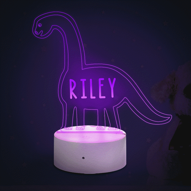 Picture of Custom Name Night Light With Colorful LED Lighting - Multicolor Macrocollum Night Light With Personalized Name