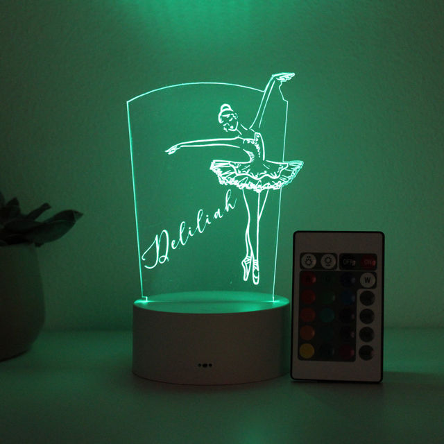 Picture of Custom Name Night Light With Colorful LED Lighting - Multicolor Ballet Night Light With Personalized Name