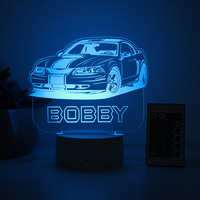 Picture of Custom Name Night Light With Colorful LED Lighting - Multicolor Car Night Light With Personalized Name