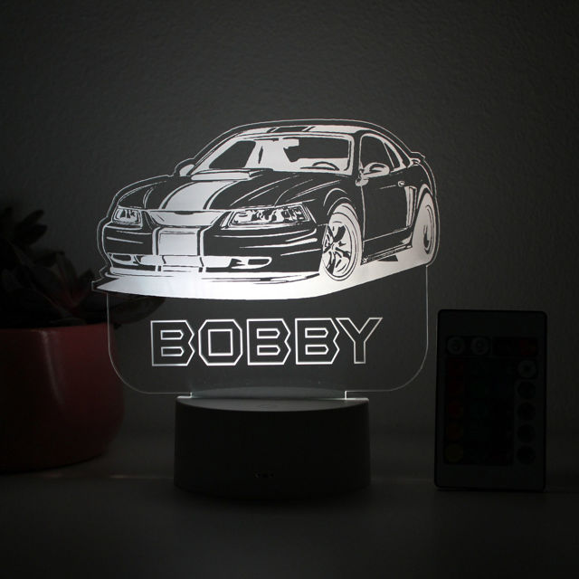 Picture of Custom Name Night Light With Colorful LED Lighting - Multicolor Car Night Light With Personalized Name