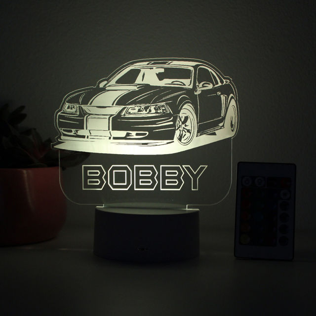 Picture of Custom Name Night Light With Colorful LED Lighting - Multicolor Car Night Light With Personalized Name