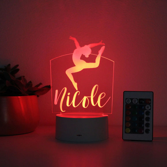 Imagen de Luz de noche con nombre personalizado con iluminación LED de colores - Luz de noche de salto de baile multicolor con nombre personalizado