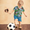 Image de Chemise hawaïenne personnalisée pour enfants - T-shirts d'été à manches courtes pour jeunes enfants de vacances personnalisés - Perroquet coloré