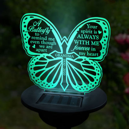 Imagen de Luz de noche solar personalizada - Mariposa tipo A - Luz solar de jardín para memorial