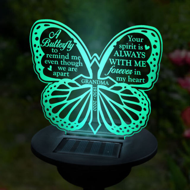 Picture of Personalized Solar Night Light - Butterfly Type A - Garden Solar Light for Memorial